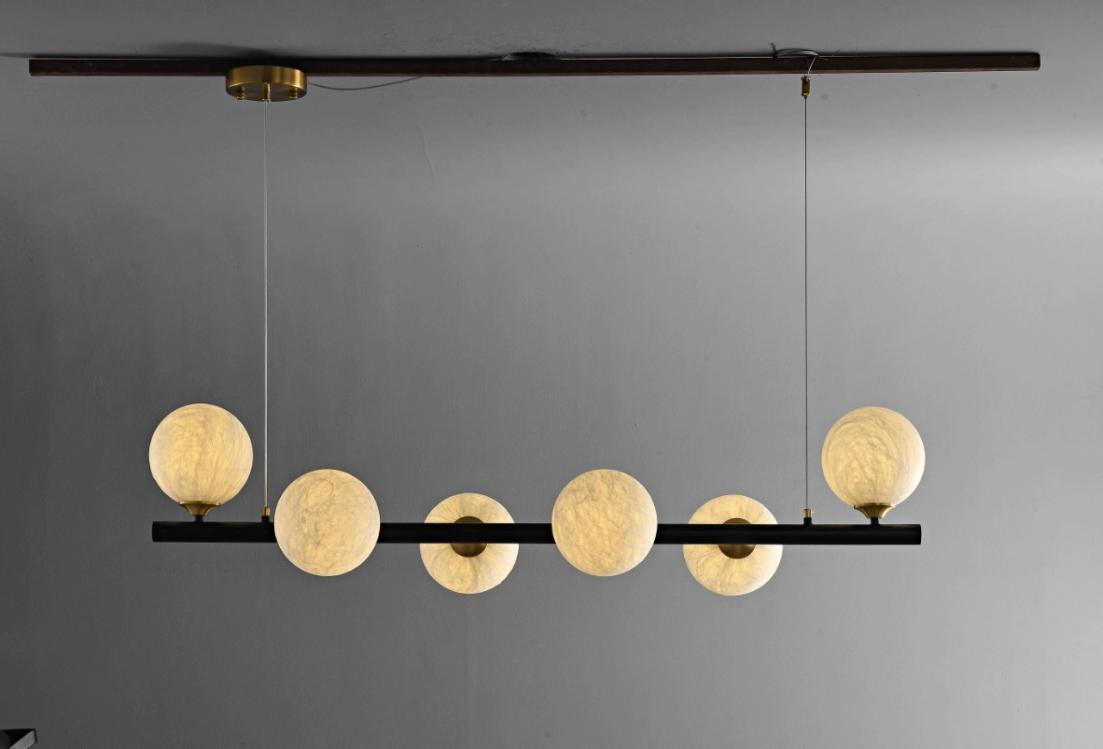 JM7003 6-Head Long Real Silk Pendant Lamp silk decorative lighting product