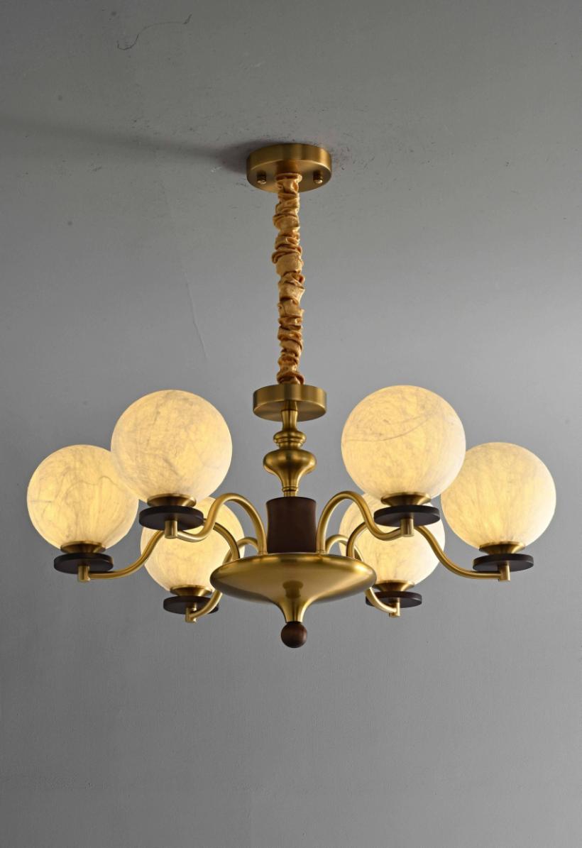 JM7006 6-Head Real Silk Pendant Lamp silk decorative lighting product