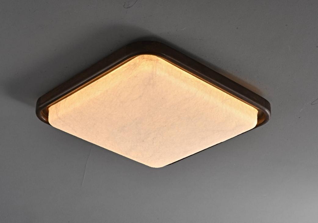 JM7034 Square Solid Wood Real Silk Ceiling Light silk decorative lighting product